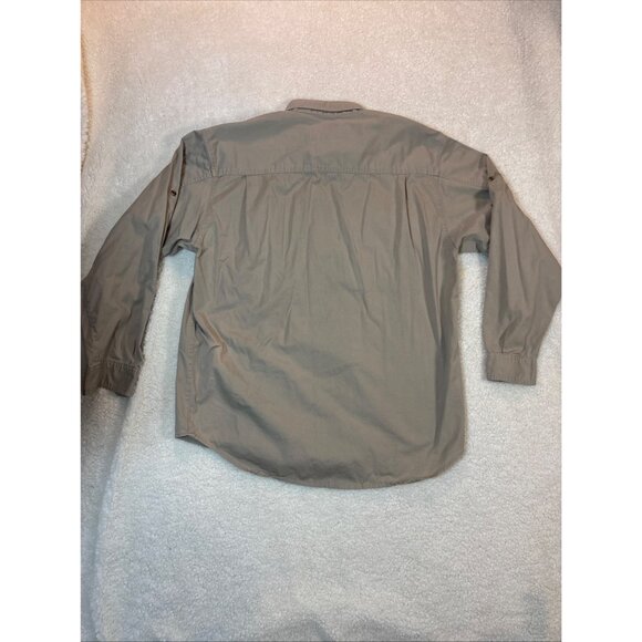 Bugle Boy Originals Cargo Mens Long Sleeve Button-Up Shirt Size L Beige Cotton - Picture 10 of 12